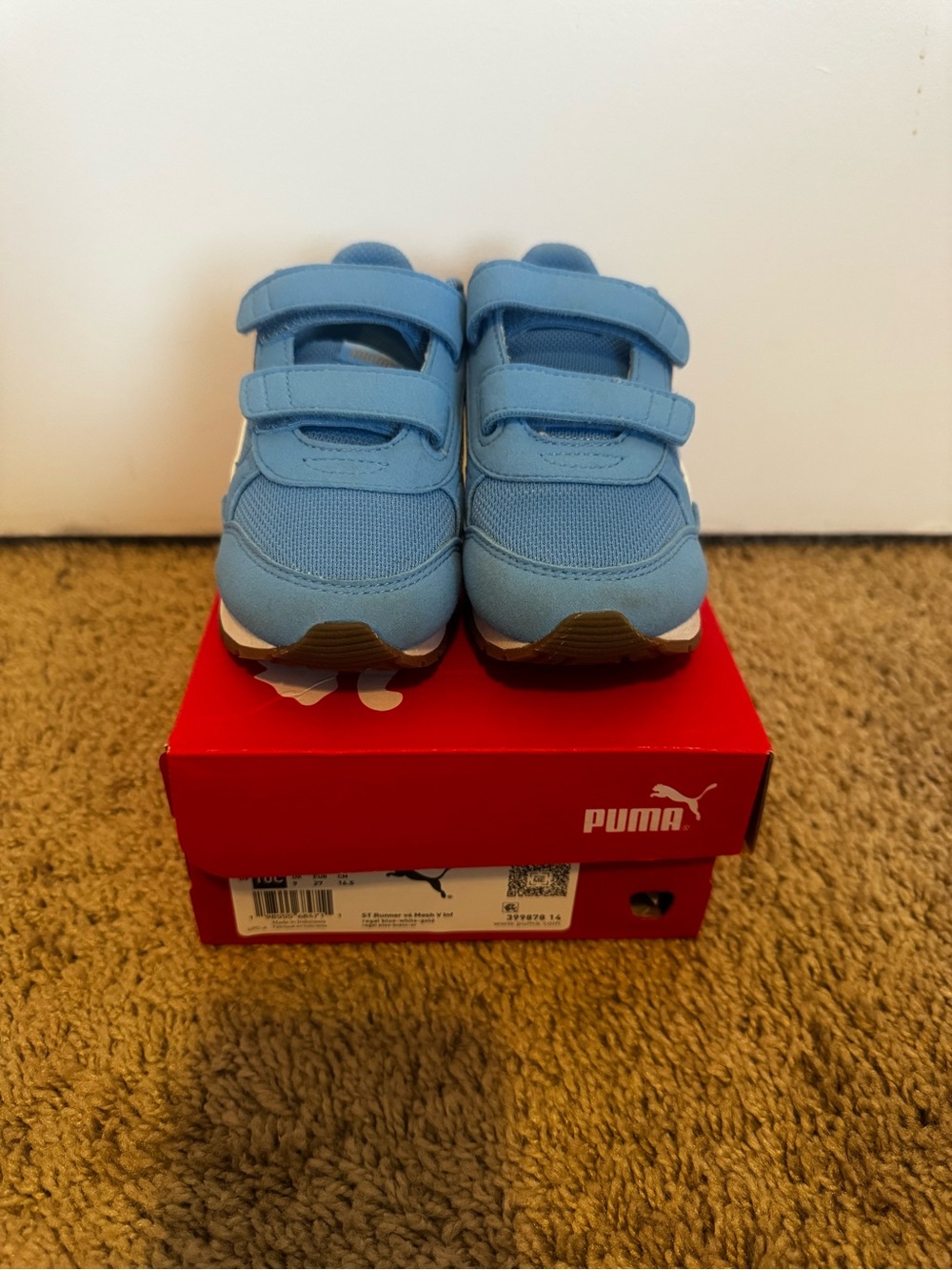 Puma Kids Blue Velcro Athletic Sneakers